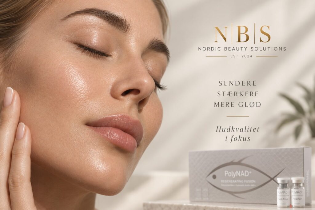 Kvinde med sund, glødende hud – PolyNAD+ med fokus på hudkvalitet hos Nordic Beauty Solutions